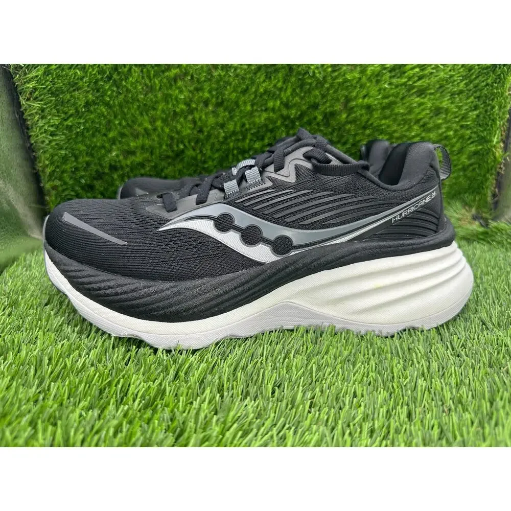 Saucony Hurricane 24 S10933-100 Athletic Sneaker Women's 7.5 Black Mesh Running